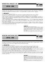 Preview for 1 page of LAE electronic LT6 Instructions For Installation And Use