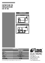 Preview for 1 page of LAE electronic SDU112 Instructions For Installation And Use