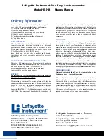 Предварительный просмотр 2 страницы Lafayette Instrument 16013 User Instructions