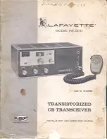 Preview for 1 page of Lafayette HE-20 D Installation And Operating Manual