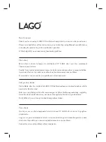 Предварительный просмотр 2 страницы LAGO LX-18HR Instruction Manual