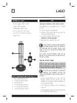 Предварительный просмотр 7 страницы LAGO LX-18HR Instruction Manual