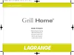 Предварительный просмотр 1 страницы Lagrange Grill Home 319 301 Instruction Book