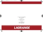 Предварительный просмотр 20 страницы Lagrange Ligne d'art LA-159001 Instruction Book