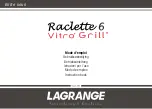 Lagrange RACLETTE 6 VITRO GRILL Instruction Book предпросмотр