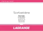 Lagrange Sorbetiere Instruction Book preview