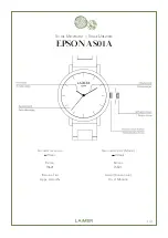 LAIMER Solar Movement EPSON AS01A Instruction Manual предпросмотр