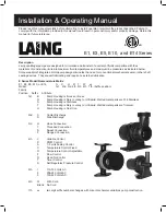 Предварительный просмотр 1 страницы Laing Ecocirc E1 Series Installation & Operating Manual