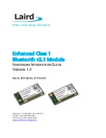 Предварительный просмотр 1 страницы Laird BT740-SA Hardware Integration Manual