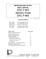 Lake People ADC F444 User Manual preview