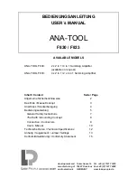 Lake People ANA-TOOL F830 User Manual preview