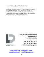 Предварительный просмотр 4 страницы Lake People DAC RS 06 User Manual