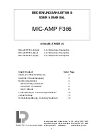 Lake People MIC-AMP F366-D User Manual предпросмотр