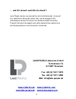 Preview for 4 page of Lake People MPA RS 01 User Manual