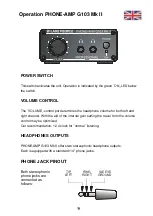 Preview for 19 page of Lake People PHONE-AMP G103-MK II S User Manual