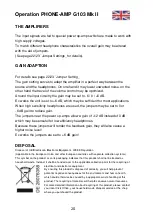 Preview for 20 page of Lake People PHONE-AMP G103-MK II S User Manual