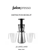 Preview for 1 page of Lakeland Juicepresso 18307 Instruction Manual