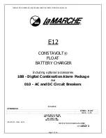 Lamarche CONSTAVOLT E12 Installation, Operating And Troubleshooting Instructions preview