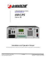 Preview for 1 page of Lamarche ODUPS Installation And Operation Manual