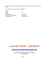 Предварительный просмотр 11 страницы LAMB TOOL WORKS PRECISION LEVEL 1600 Quick User Manual