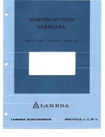 Предварительный просмотр 1 страницы Lambda Electronics LND-Y-152 Instruction Manual