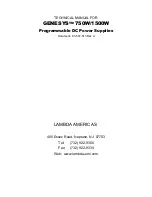 Lambda Genesys GENH 750W Technical Manual preview