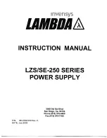 Lambda LZS-250-1 Instruction Manual предпросмотр