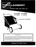 Предварительный просмотр 1 страницы LAMBERT B-125B Owners Manual And Parts Manual