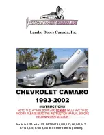 Lambo Doors Canada Chevrolet Camaro 1993 Instructions Manual предпросмотр