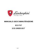 Lamborghini Caloreclima ECO FVT 8 Operation And Maintenance Manual preview