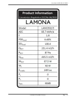 Preview for 15 page of Lamona LAM2502 User'S Installation Manual