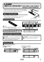 Preview for 1 page of Lamp DMF3-B Installation Manual