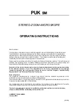 Preview for 3 page of Lampert PUK SM Operating Instructions Manual