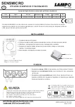 Lampo SENSMICRO Operation Instructions And Installation Manual предпросмотр