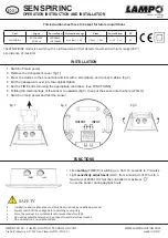 Предварительный просмотр 2 страницы Lampo SENSPIRINC Operation And Installation Instruction