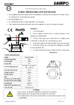 Предварительный просмотр 2 страницы Lampo SYDNEY Series Instructions