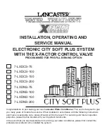 Lancaster City Soft Plus XFactor Series Installation, Operating And Service Manual preview