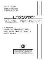 Preview for 1 page of Lancaster LRO-35 Installation, Operation And Service Manual