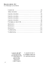 Preview for 2 page of Lance Lab 8 m Telescopic Lance Series Operating Manual