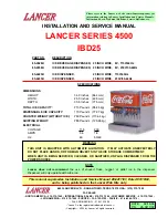 Предварительный просмотр 1 страницы lancer 4500 Series Installation And Service Manual