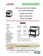 lancer SERIES 1500 POSTMIX Installation And Service Manual preview