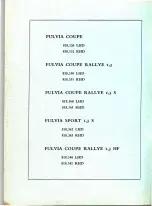 Предварительный просмотр 2 страницы Lancia Fulvia Coupe Instruction Book