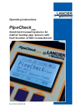 LANCIER Monitoring PipeCheck plus Operating Instructions Manual предпросмотр