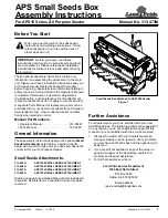 Preview for 1 page of Land Pride APS15 Series Assembly Instructions Manual