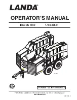 Preview for 1 page of Landa ECOS 7000 Operator'S Manual