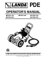 Preview for 1 page of Landa PDE2-1100 Operator'S Manual