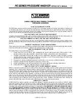 Preview for 17 page of Landa PE3-1100 Operator'S Manual