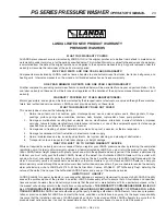 Предварительный просмотр 23 страницы Landa PG4-15321 Operator'S Manual