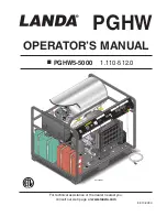 Preview for 1 page of Landa PGHW5-5000 Operator'S Manual