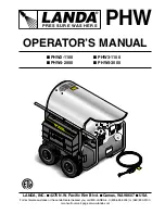 Предварительный просмотр 1 страницы Landa PHW2-1100 Operator'S Manual